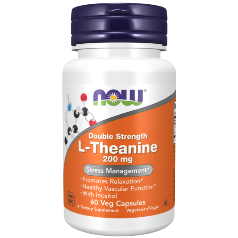 Now - L-Theanine 200 mg - 60 db Veg Capsules