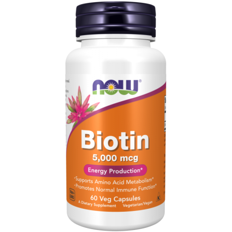 Now - Biotin 5000 mcg - 60 db Veg Capsules