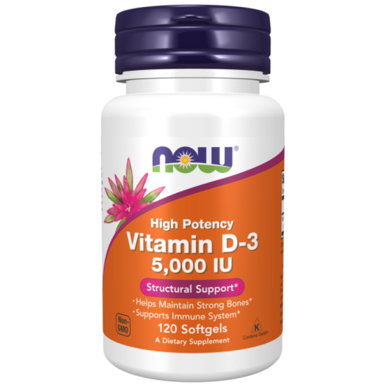 Now - Vitamin D-3  5,000 IU - 120 db Softgels