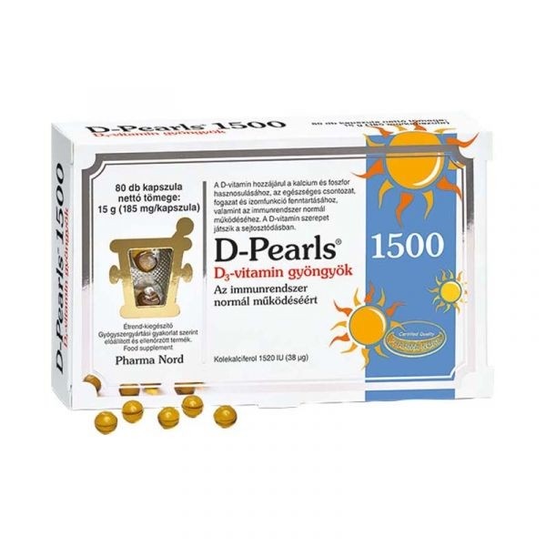 Pharma Nord - D-Pearls 1500 D3-vitamin gyöngyök 80 db