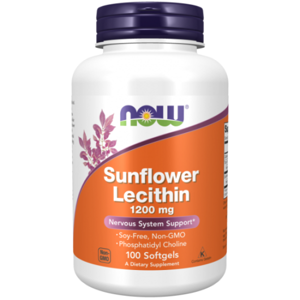 Sunflower Lecithin 1200 mg Soy-Free, Non-GMO - 100 db Softgels