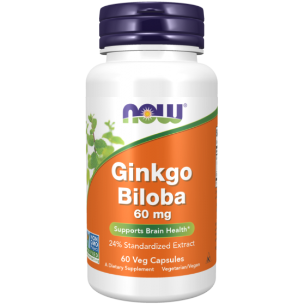 Ginkgo Biloba, Double Strength 60 mg - 60 db Veg Capsules