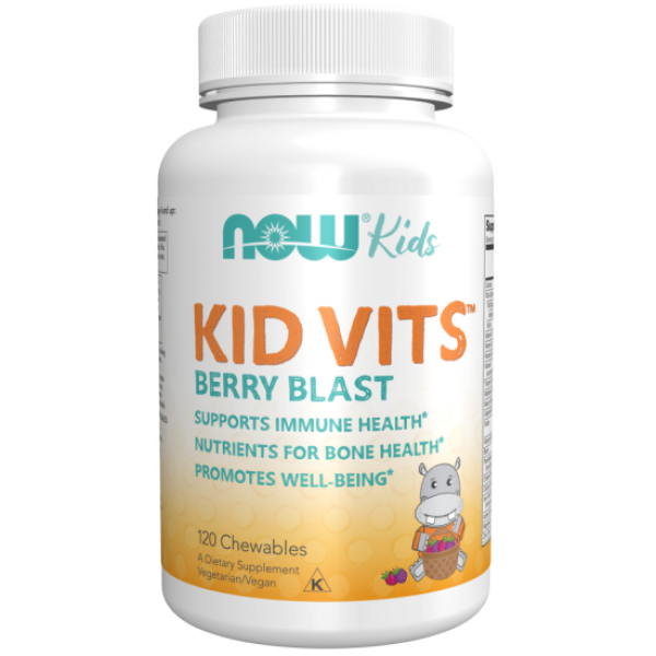 NOW Kids - KID VITS Málna ízű Rágótabletta Multi-vitamin - 120 db